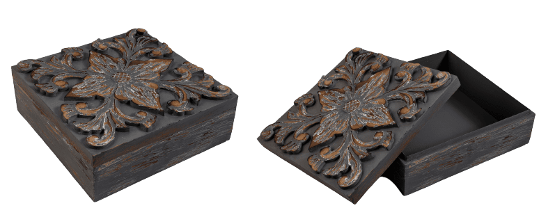 MACADAMIA - BOX WOOD BIG GREY WASH 30L X 30W X 10 H