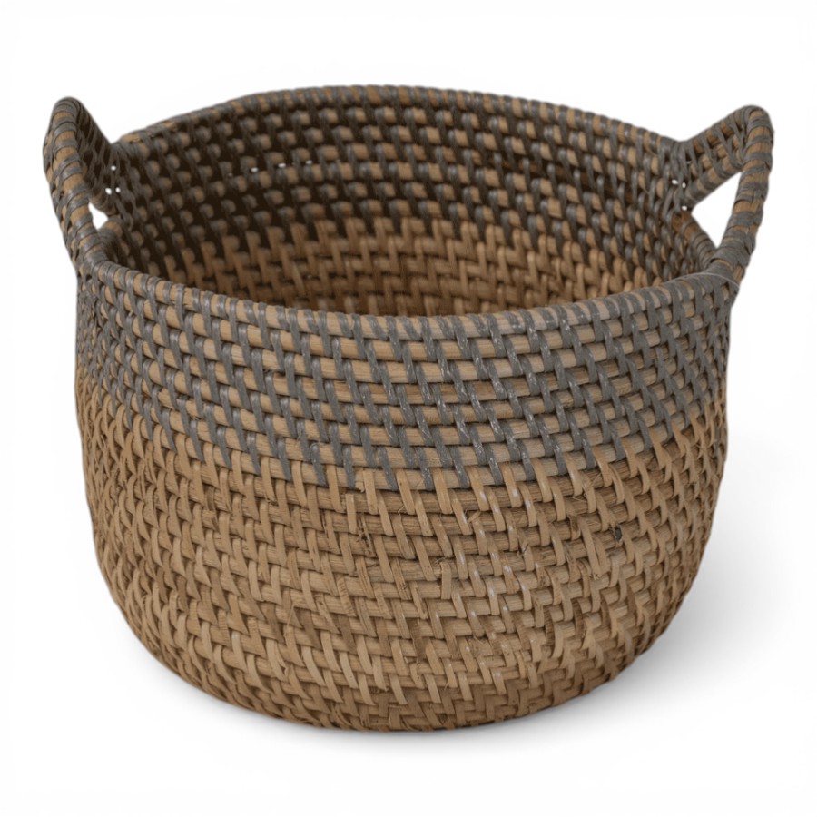 MARLO - BASKET NATURAL XTRA SMALL WITH GREY BORDER X SMALL D21 H 14