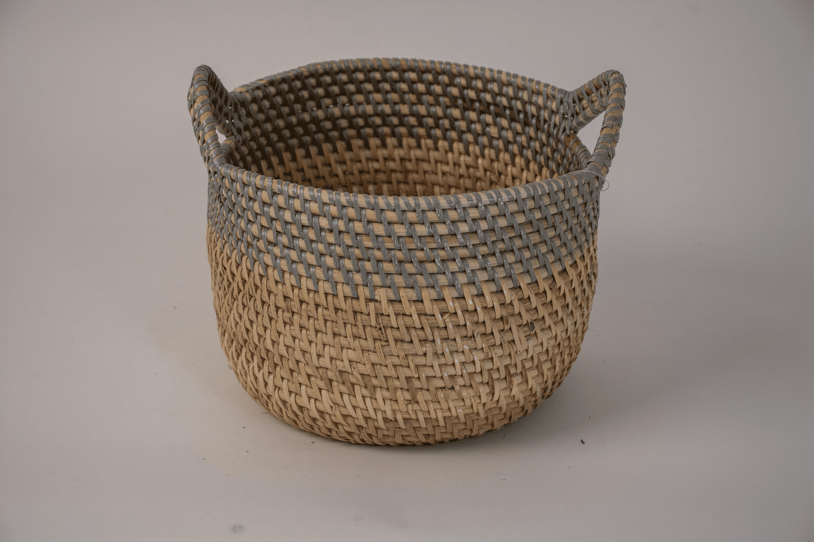 MARLO - BASKET NATURAL XTRA SMALL WITH GREY BORDER X SMALL D21 H 14