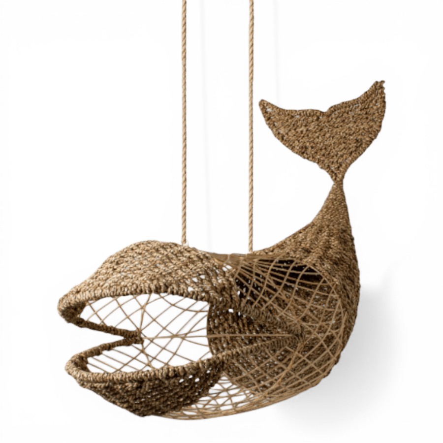 GUSTAVIA - PENDANT LIGHT RATTAN WHALE 80X43XH58