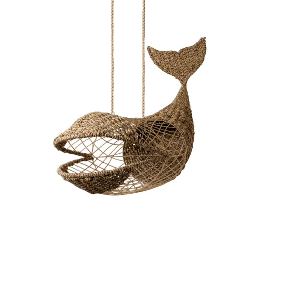 GUSTAVIA - PENDANT LIGHT RATTAN WHALE 80X43XH58