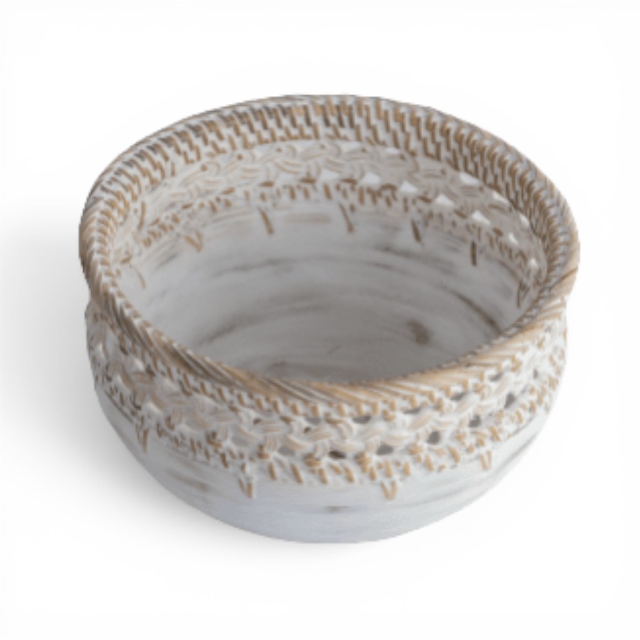 NAKULA - BOWL WOVEN RATTAN SMALL D20 H12
