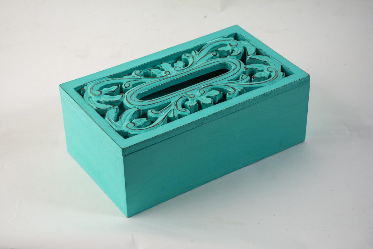 MORWENNA - TISSUE BOX TEAL 24L X 14W X19H