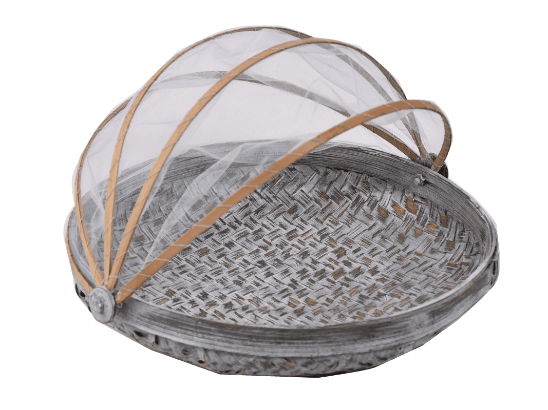 NADOR - BASKET MEDIUM WITH TUTUP ROUND GREY D 30