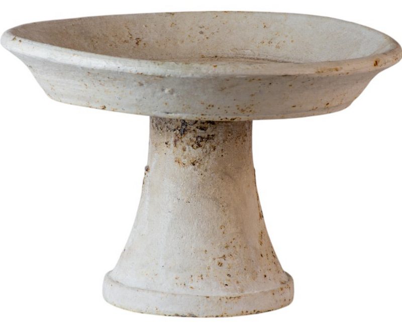 OMERA - TRAY ON STAND TERRACOTTA BURNT CREAM D30H20