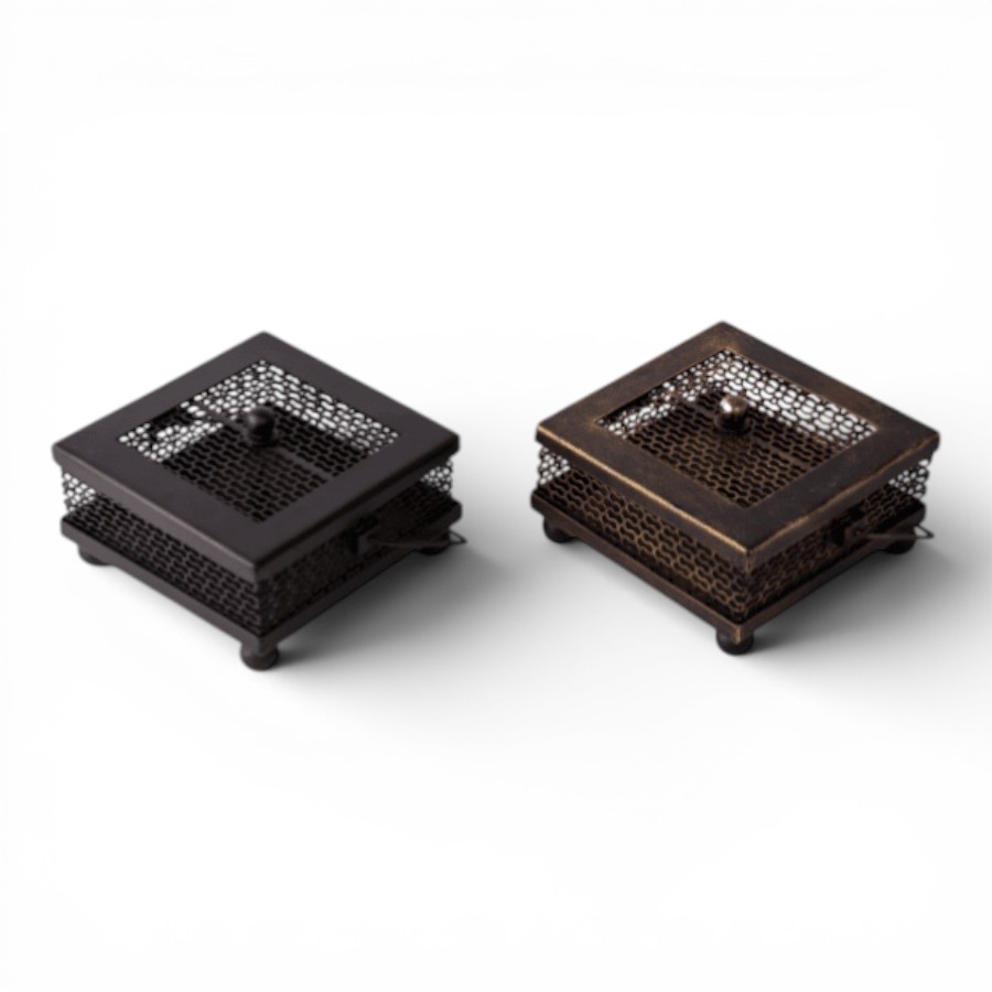 LAVANDE - MOSQUITO COIL HOLDER METAL SQUARE BLACK 15 X 15 X H7