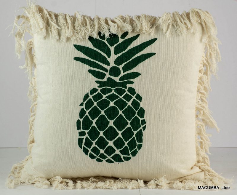 ELENAE - CUSHION COVER DARK GREEN ONE BIG PINEAPPLE 40 X 40 CM