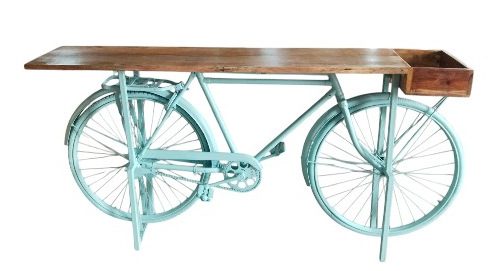 JABAR - CONSOLE TABLE BICYCLE LIGHT BLUE 186X38X90