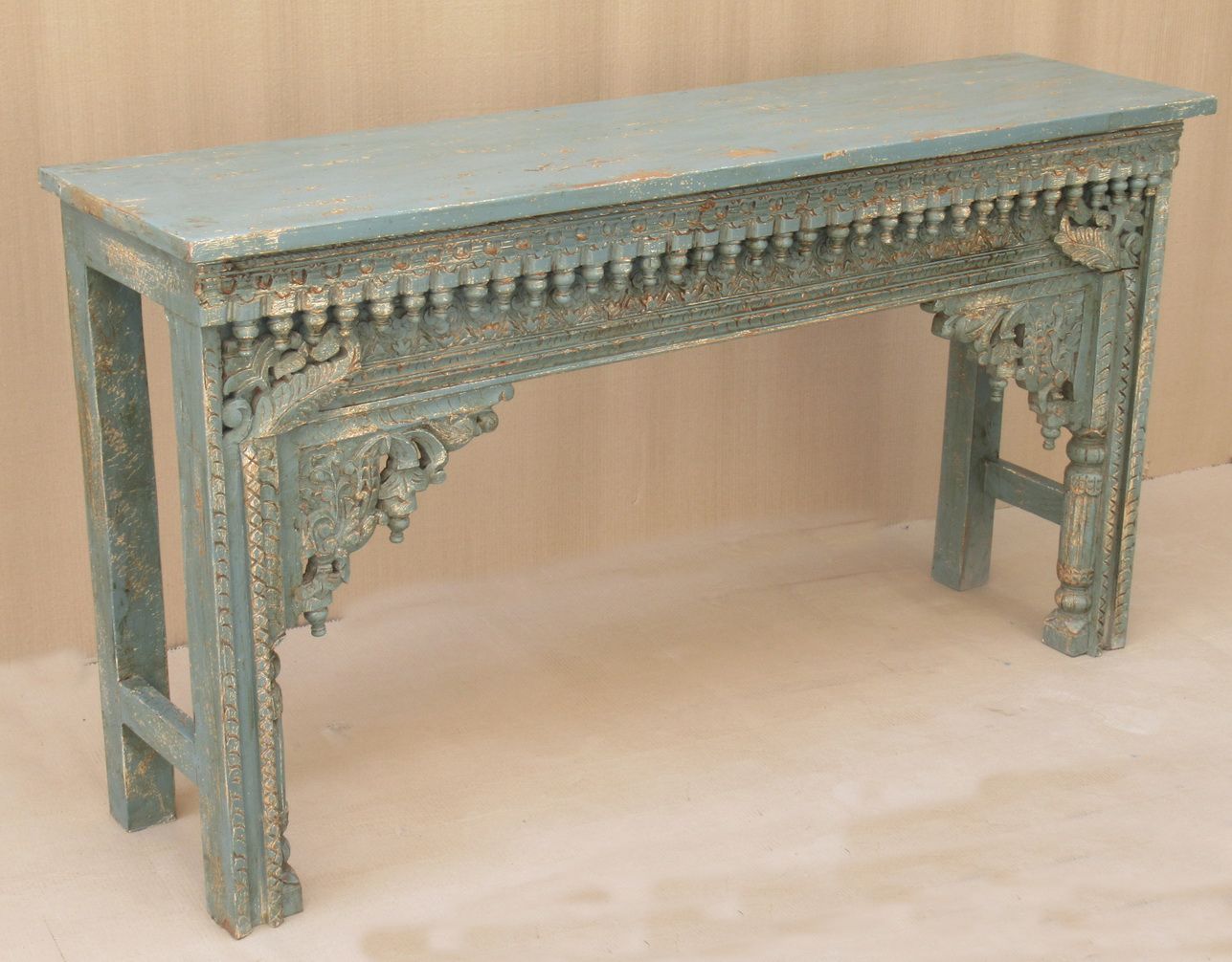 ASPEN - CONSOLE CARVED ANTIQUE WAX 150L X 38W X 82H CM