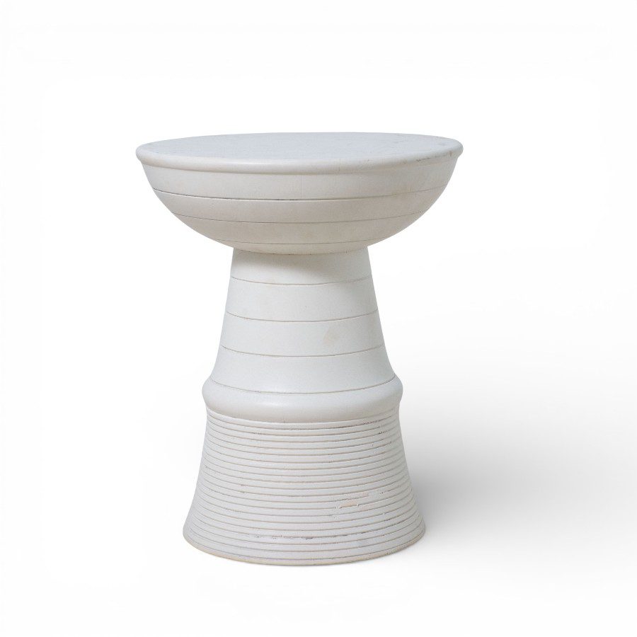 PALANPUR - SIDE TABLE WOOD WHITE D7H45