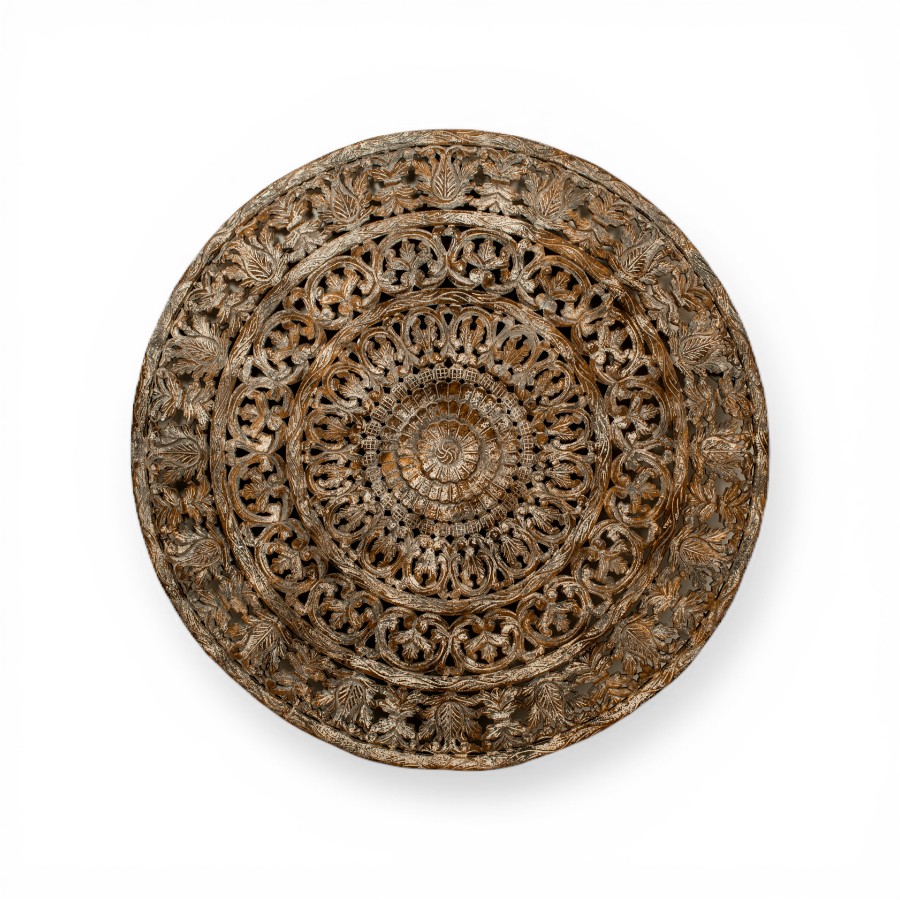 ERANAM - WALL PANEL ROUND CARVING GREY WHITE D 160 - VALERIA CM