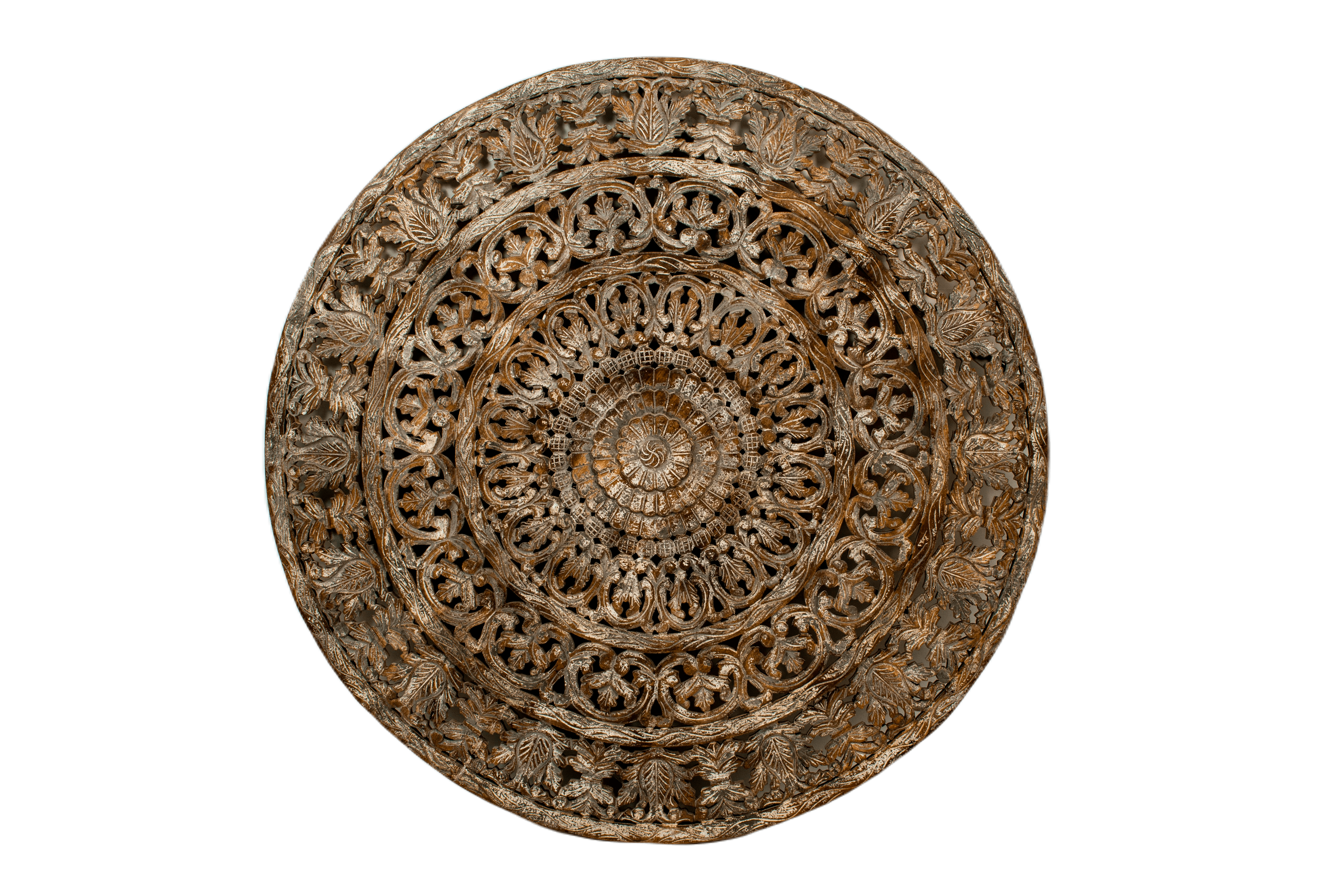 ERANAM - WALL PANEL ROUND CARVING GREY WHITE D 160 - VALERIA CM
