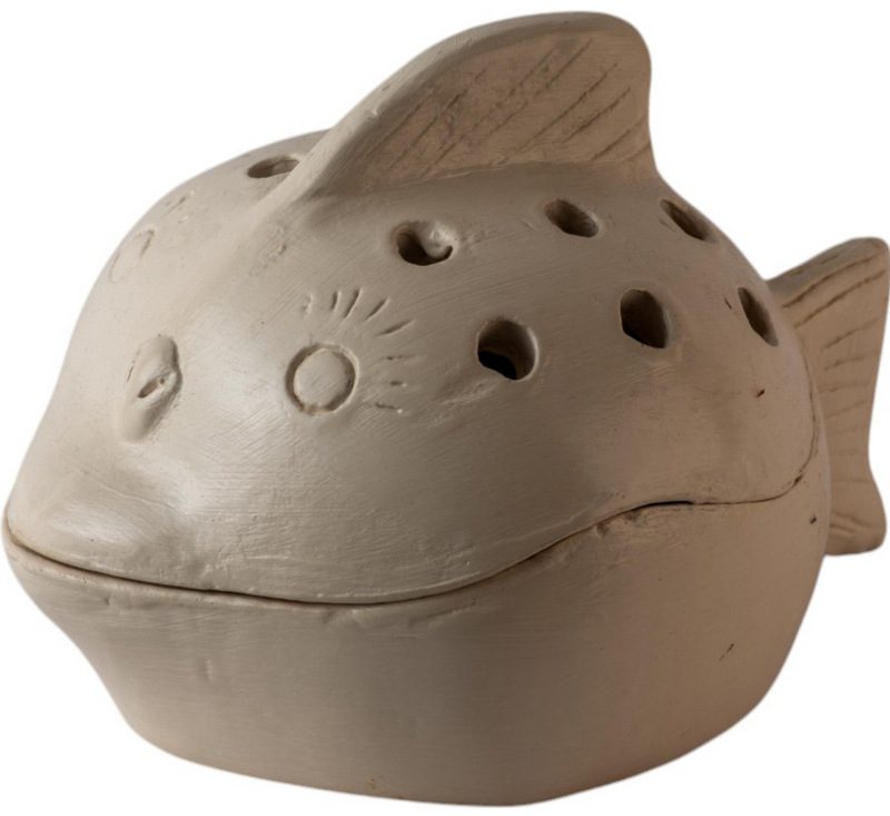 GUAJILLO - MOSQUITO COIL HOLDER FISH TERACCOTA CREAM 20XH15
