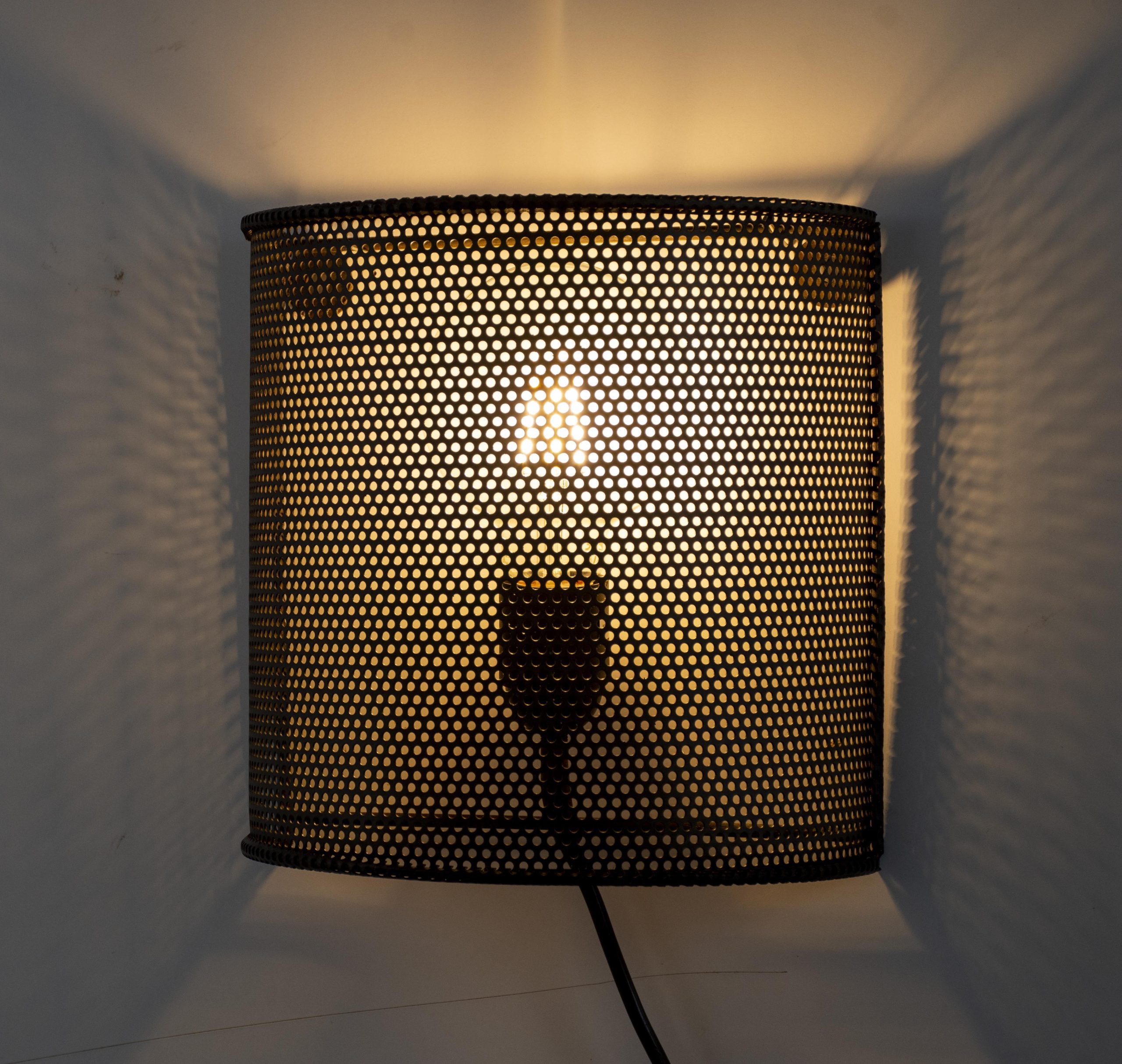 MANJA - WALL LAMP METAL MESH ANTIC BROWN 23 X 13 X 19 CM