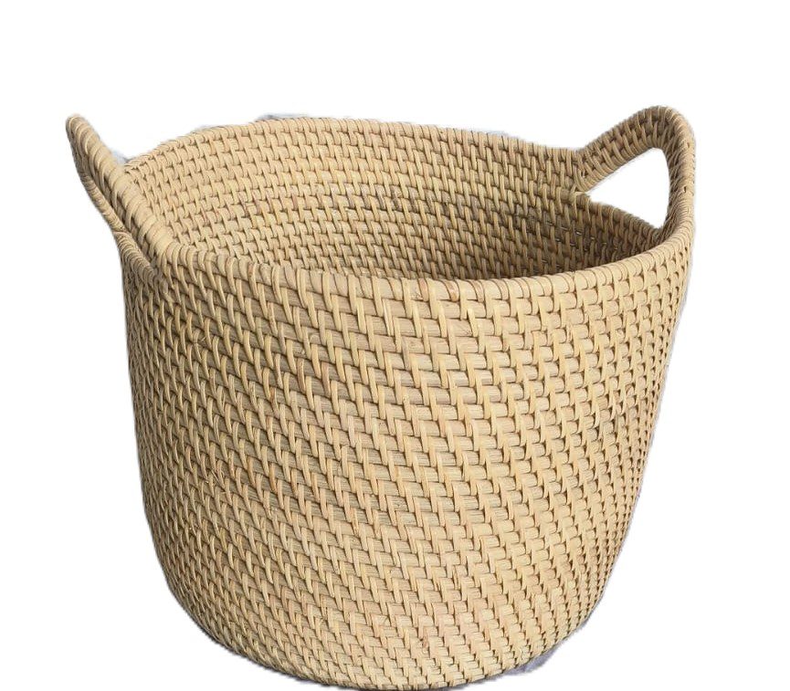 IVANA - BASKET ROUND WITH HANDLES NATURAL LARGE D30XH24