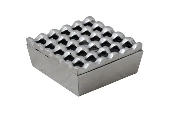 LIAM - ASHTRAY METAL SQUARE SILVER 25 HOLES