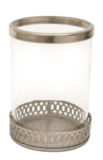 SABITH  - CANDLE HOLDER GLASS METAL D11H15