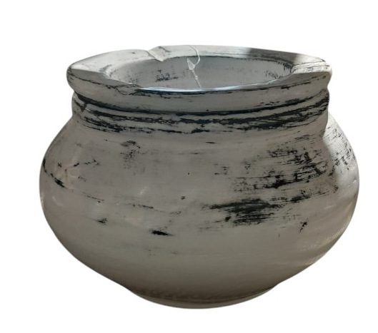 PESINA - ASHTRAY TERRACOTTA ROUND WHITE ANTIK 20