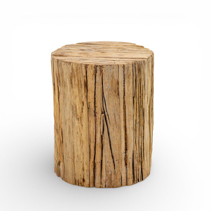 KARNAL - SIDE TABLE ROUND ROUGH WOOD D36H46