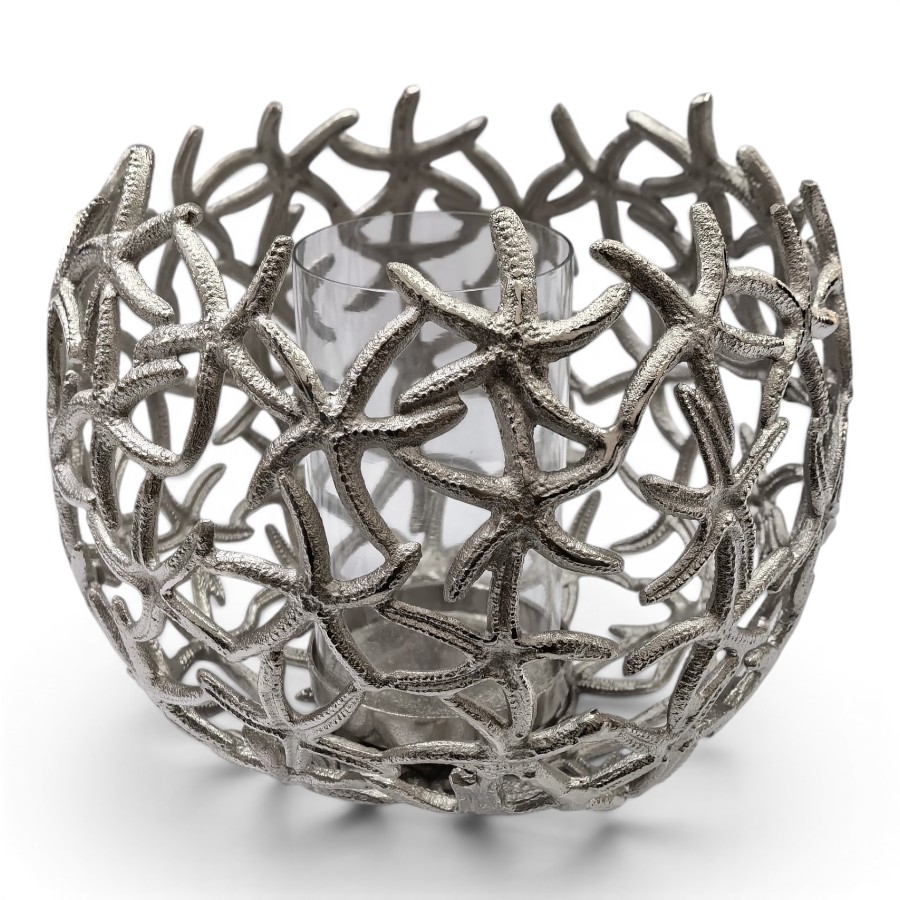 CANDLE HOLDER STAR FISH ALUMINIUM D30H26