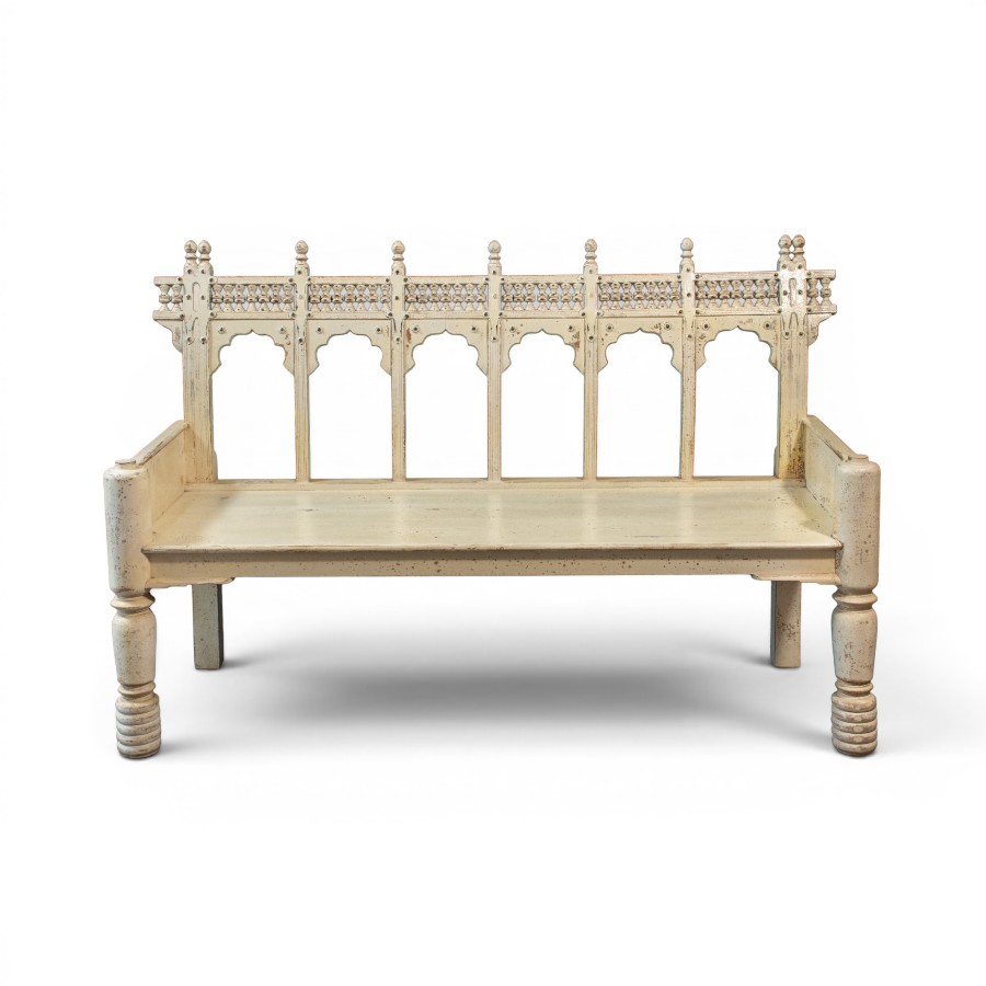 BENCH WOOD CREAM 150X56X97