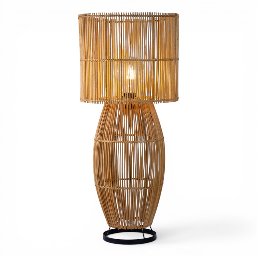 TABLE LAMP RATTAN D30H70