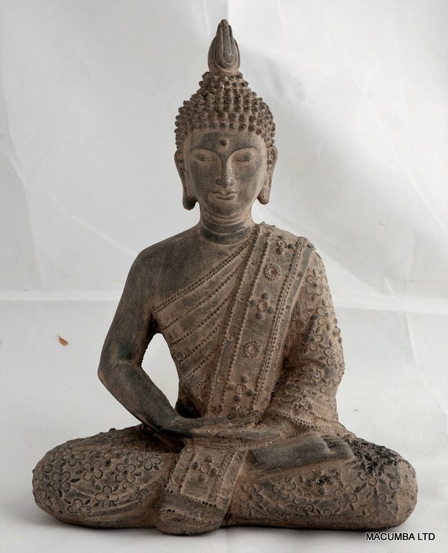 DIMRU - BUDHA MEDITATION STONE STATUE MED 30CM