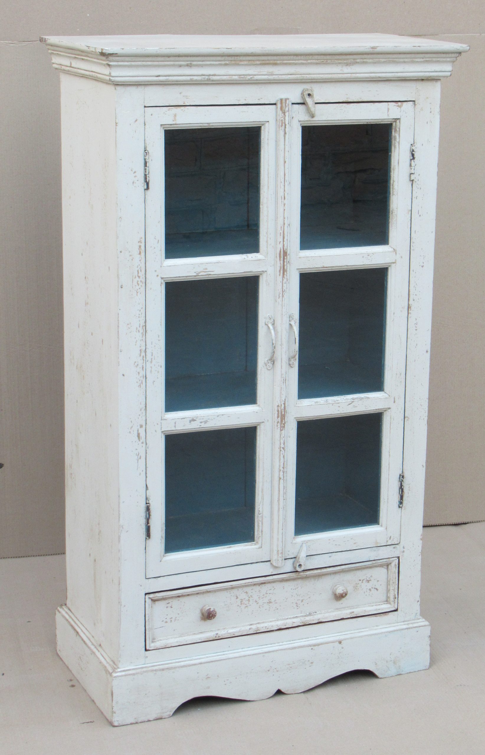 CHEBEL - CABINET WOOD WITH 2 GLASS DOOR AND DRAWER 71 X 38 X H 126