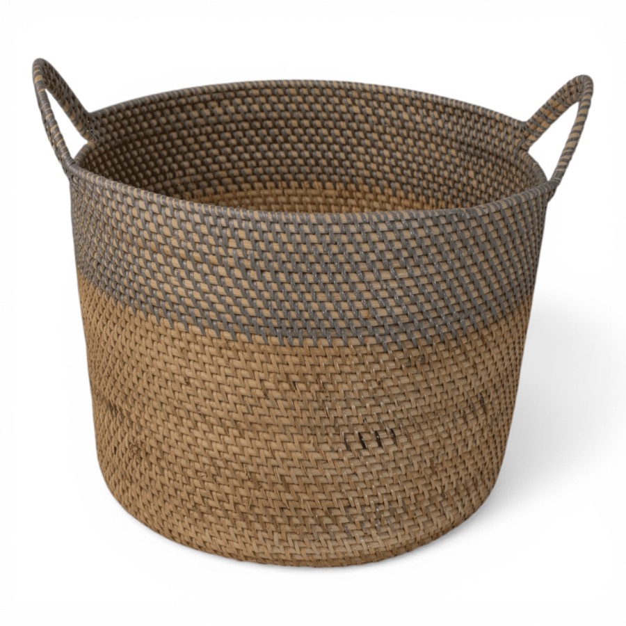 CARVI - BASKET RATTAN GREY 35 D 30 LARGE