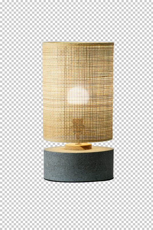 IWOBI - TABLE LAMP STONE BASE 10 CM WITH LAMPSHADE RATTAN AND TERAZO 25 X 35 CM