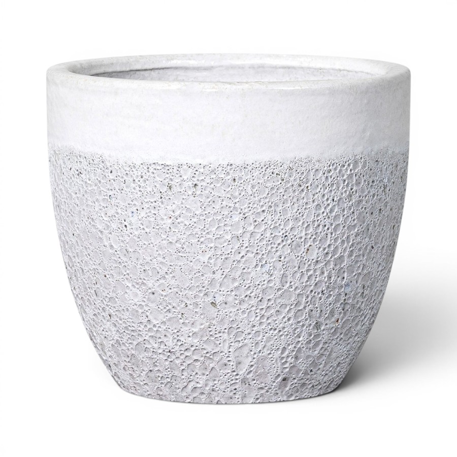 PLANTER GLAZED ANGKOR WHITE MINI SMALL D 22H20