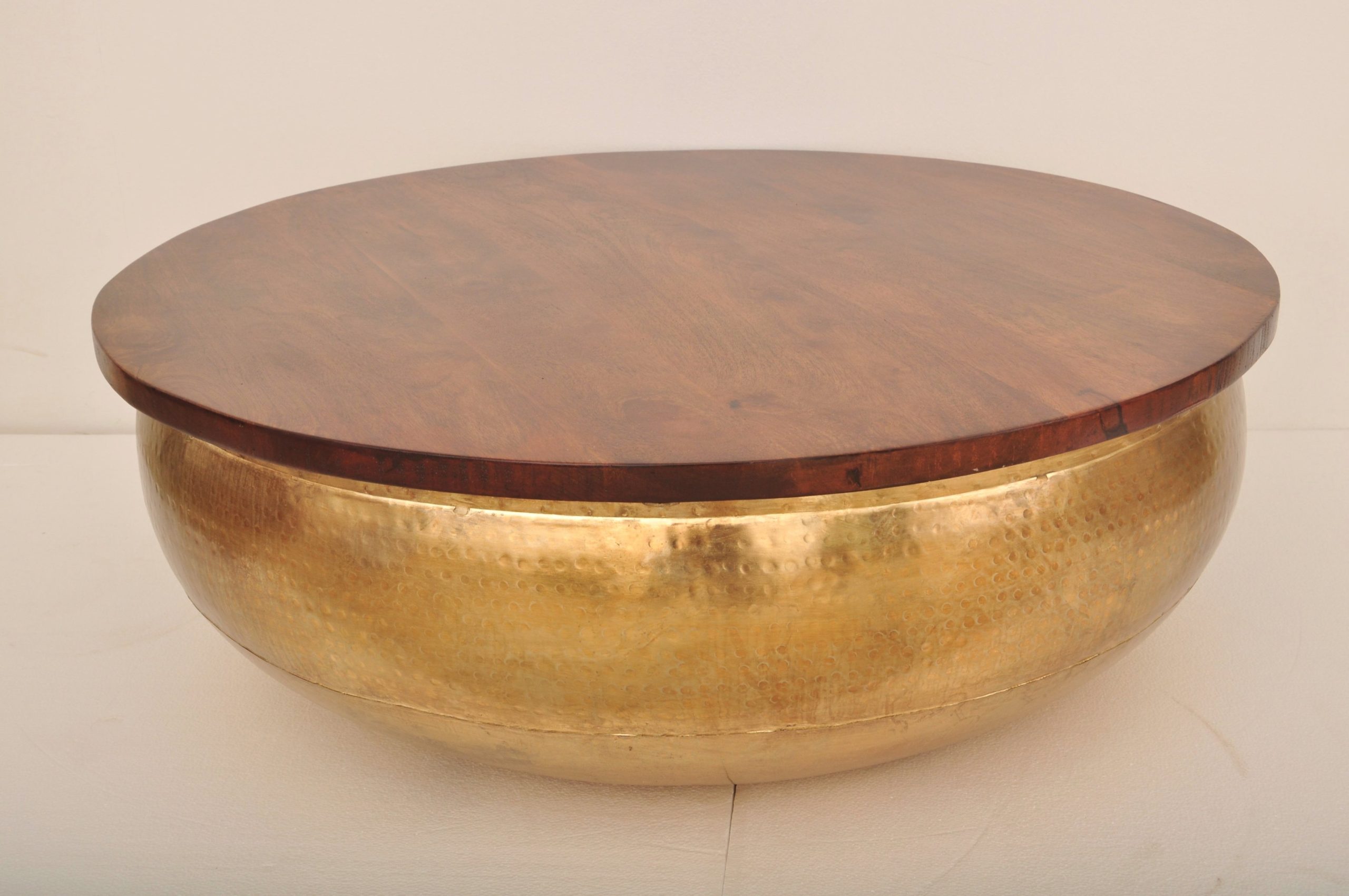 EDAKOCHI - COFFEE TABLE METAL WITH WOODEN TOP D 95 X H 33 CM