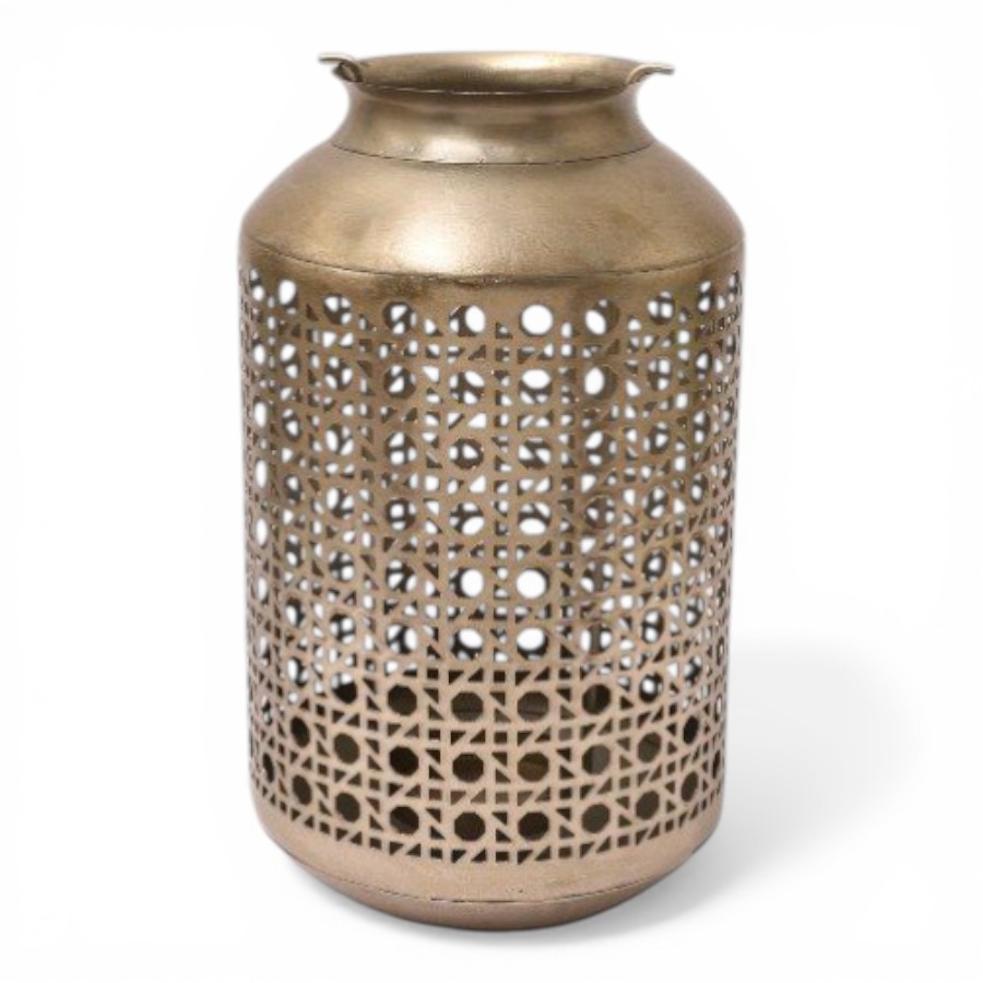 CHAMPA  - LANTERN METAL WITH CUTTING NICKEL ANTIQUE SILVER SMALL D18XH32