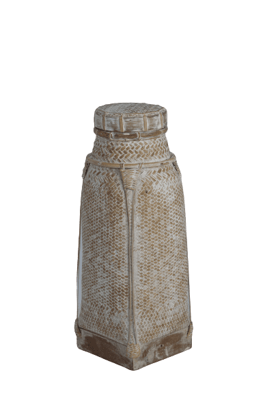 LESMANA - BASKET RATTAN SMALL ROUND WHITE D 20 H 50