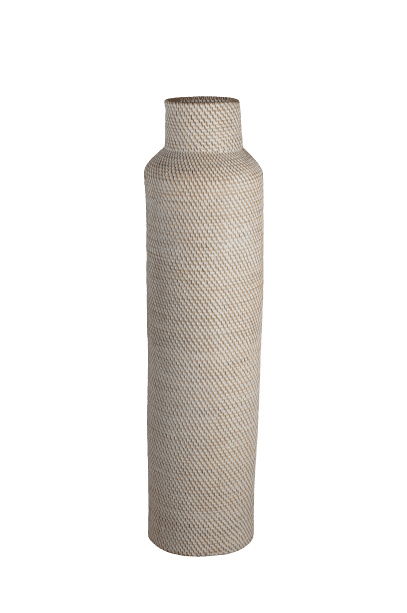 HISHAMUDI - RATTAN VASE WHITE LARGE