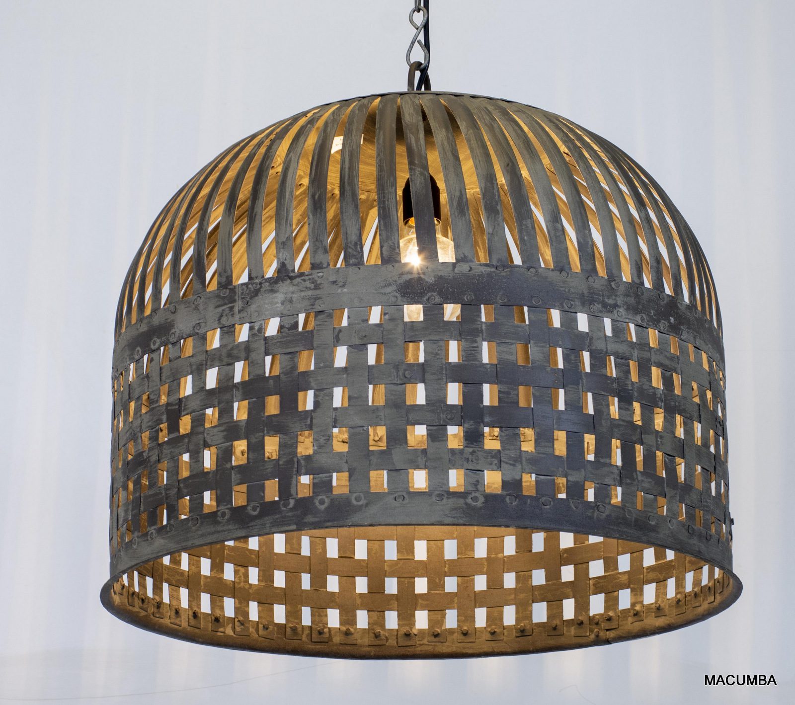 FLAC - PENDANT LIGHT METAL CIMENT GREY D 60 X H 60 CM