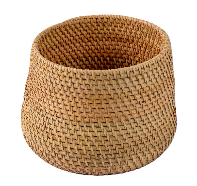 POT ROUND NATURAL RATTAN SMALL D25H20