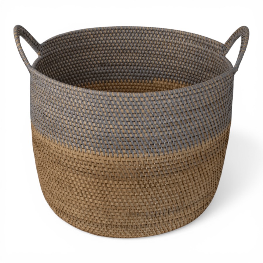 CARVI - BASKET RATTAN GREY 40 D 35 XTRA LARGE