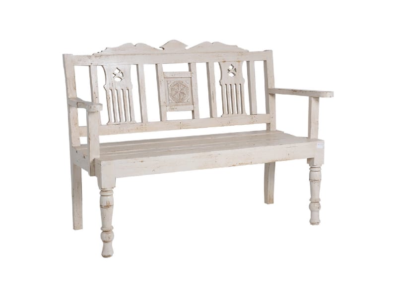 CHANDRA - CARVED WOODEN BENCH L123