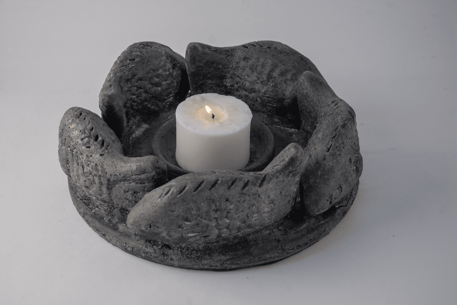 DORADO - CANDLE HOLDER FISH TERRACOTTA BLUE D32 H 12