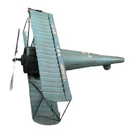HAPPY - PLANE DECO METAL BLUE 65 X 55 X H 25 CM