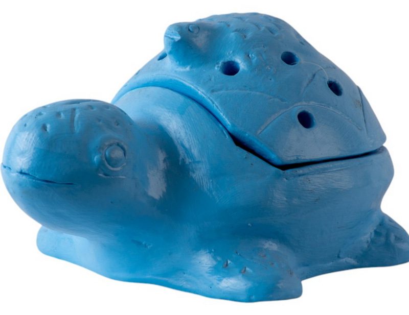 SOLEIA - MOSQUITO COIL HOLDER TERRACOTTA TURTLE BLUE  23H12