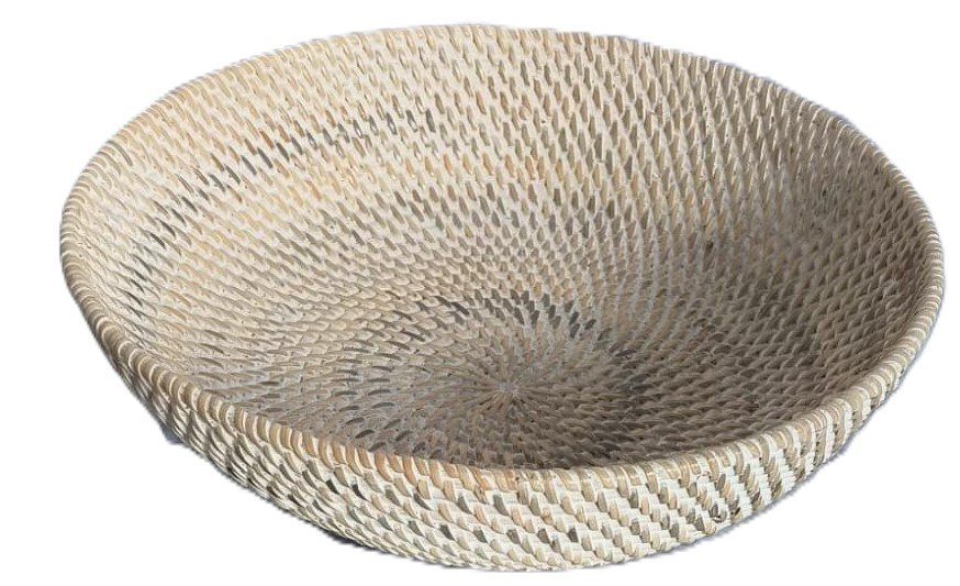 BURNET - BASKET RATTAN ROUND WHITE WASH D30XH7