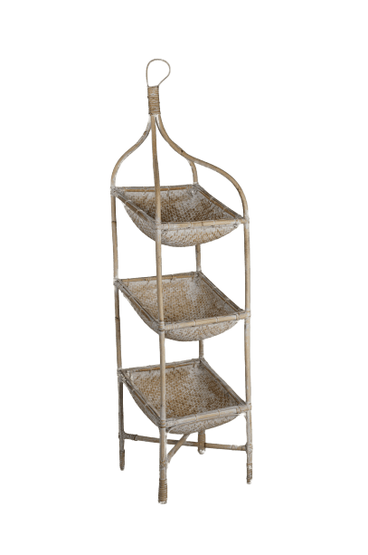 DALILAH - STANDING BASKET WHITE DISTRESSED