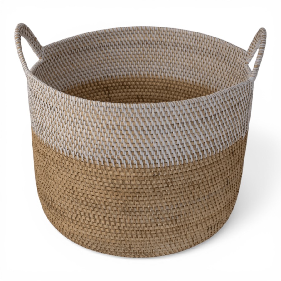 CARVI - BASKET RATTAN WHITE 40 D 35 XTRA LARGE