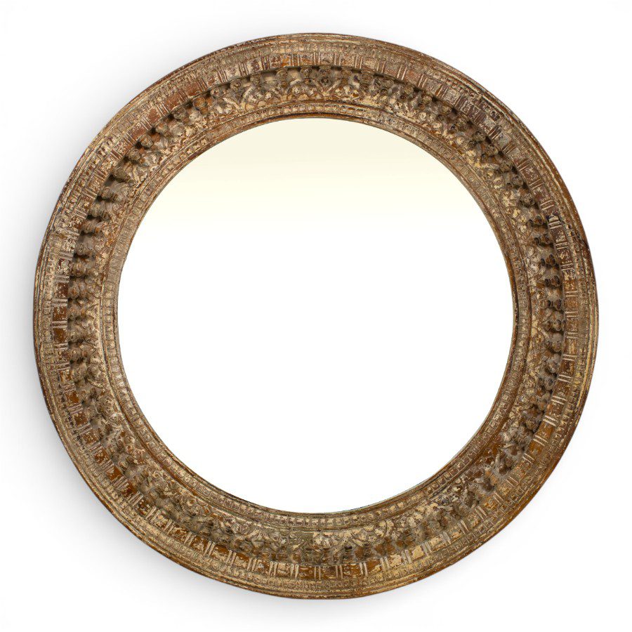 HYDERABAD - MIRROR ROUND WITH WOODEN FRAME D120