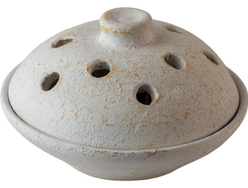 RIMA - MOSQUITO COIL TERRACOTTA ROUND HOLDER LOBANG BURNT CREAM D16H10