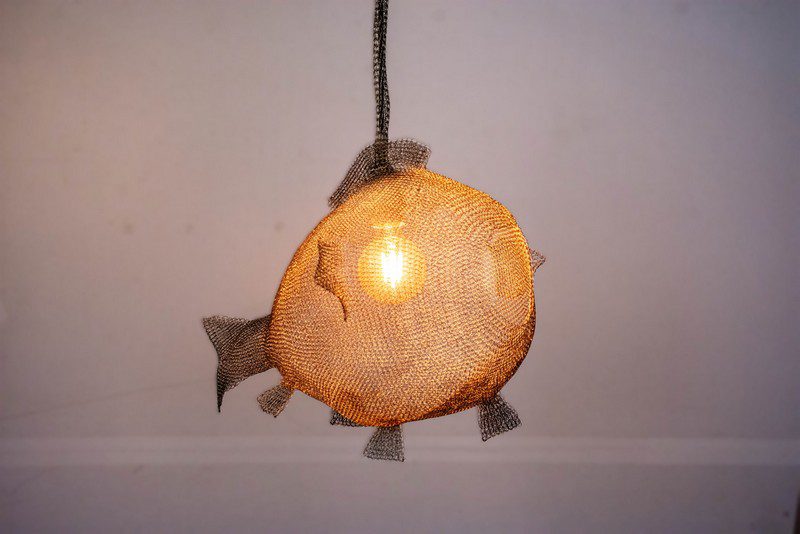 MALINDI - PENDANT LIGHT METAL FISH MESH X SMALL 30 X 45 CM