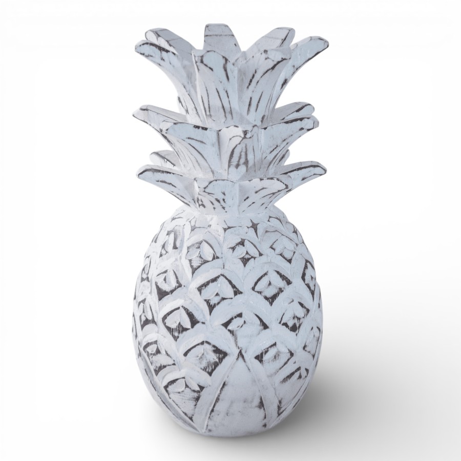 ZANANA - PINEAPPLE WOOD 25 CM WHITE