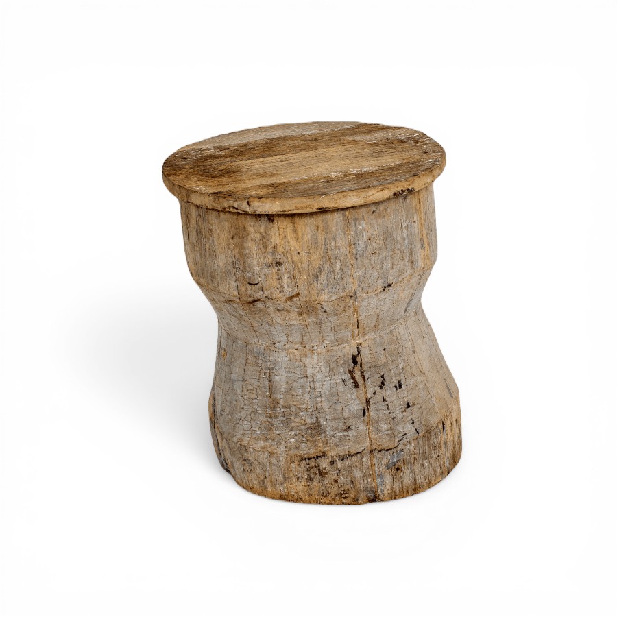 BRISA - STOOL OKHLI WOOD D 37 X H 43 CM